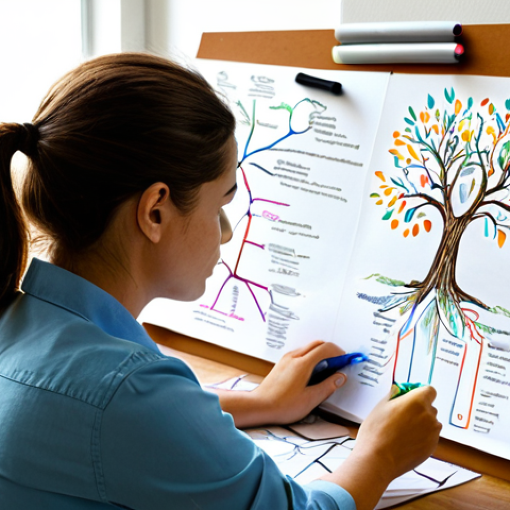 Mind Map Creation**
A person sitting at a wooden desk in a sunlit home office, creating a mind map with colorful markers on a large sheet of paper. The mind map is focused on "Creative Problem Solving" with branches extending to "Brainstorming," "Visualization," and "Storytelling." Fully clothed, casual attire, safe for work, appropriate content, professional composition, perfect anatomy, natural proportions, high resolution, family-friendly.
**